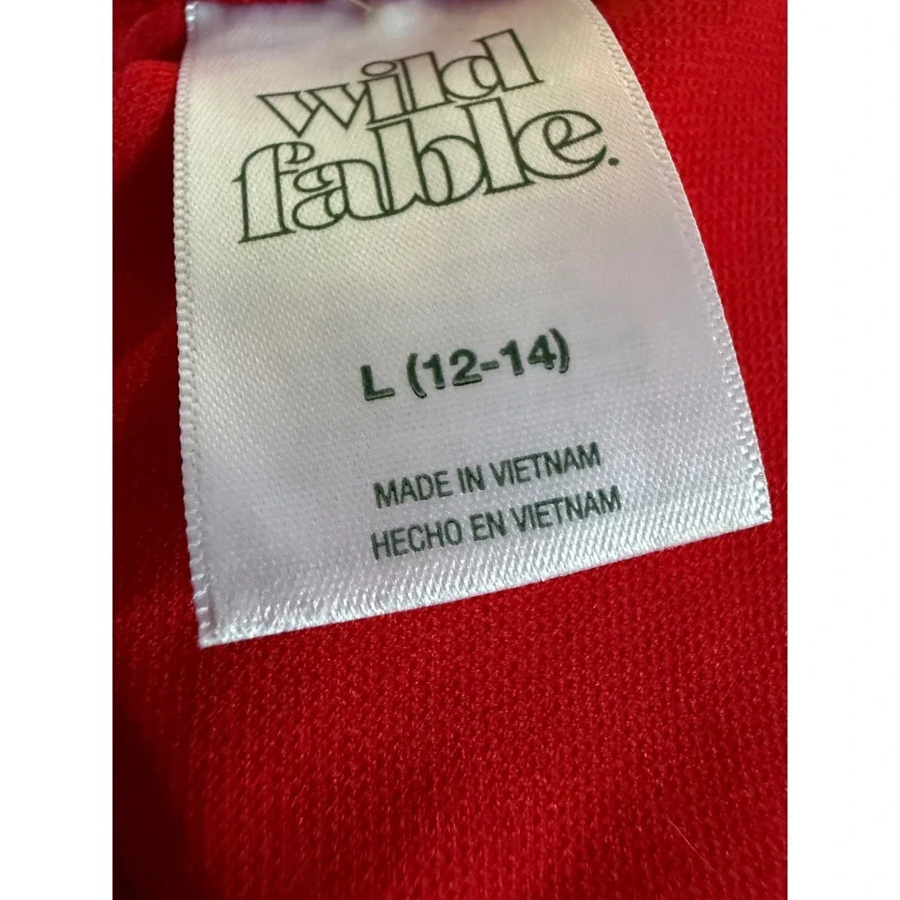 Wild Fable Removable Pads Triangle String Bikini Top Coral Red Size L NWT
